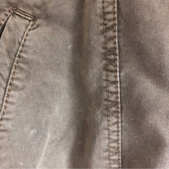 Hinge Olive Green Utility Military Inspired Lightweight Zip Snap Jacket - Picture 7 of 14